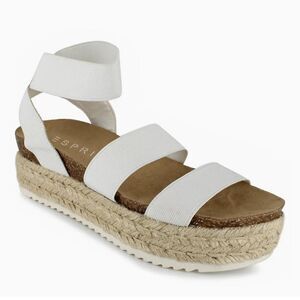 Esprit Women's White and Tan Espadrille Platform Sandals